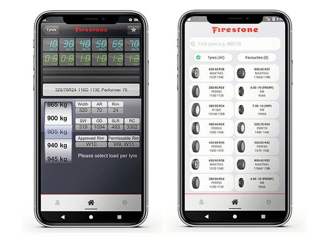 Aplicación gratuita de Firestone para calcular la presión