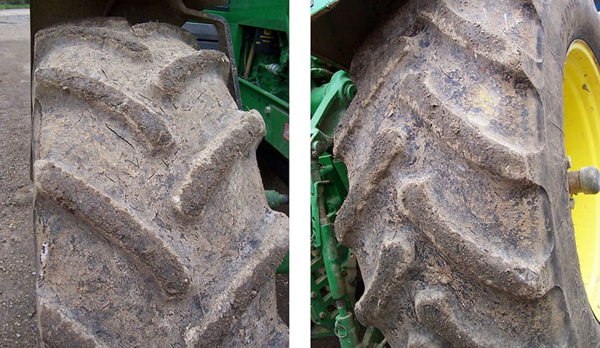 Desgaste de los neumáticos agrícolas tras sólo 730 horas en un terreno pedregoso