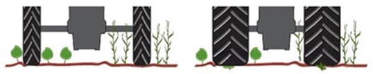 Los neumáticos estrechos preservan las plantas jóvenes